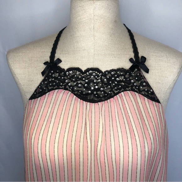 Victoria’s Secret Pink And White Stripe Sheer Nightgown - Picture 3 of 12